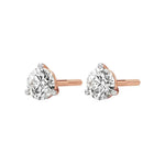 Sia | Three Prong Studs with Round Lab-Grown Diamond - Nivara