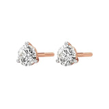 Sia | Three Prong Studs with Round Lab-Grown Diamond - Nivara