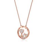 Sneh | Round Lab Grown Diamonds Dual Heart Pendant - Nivara