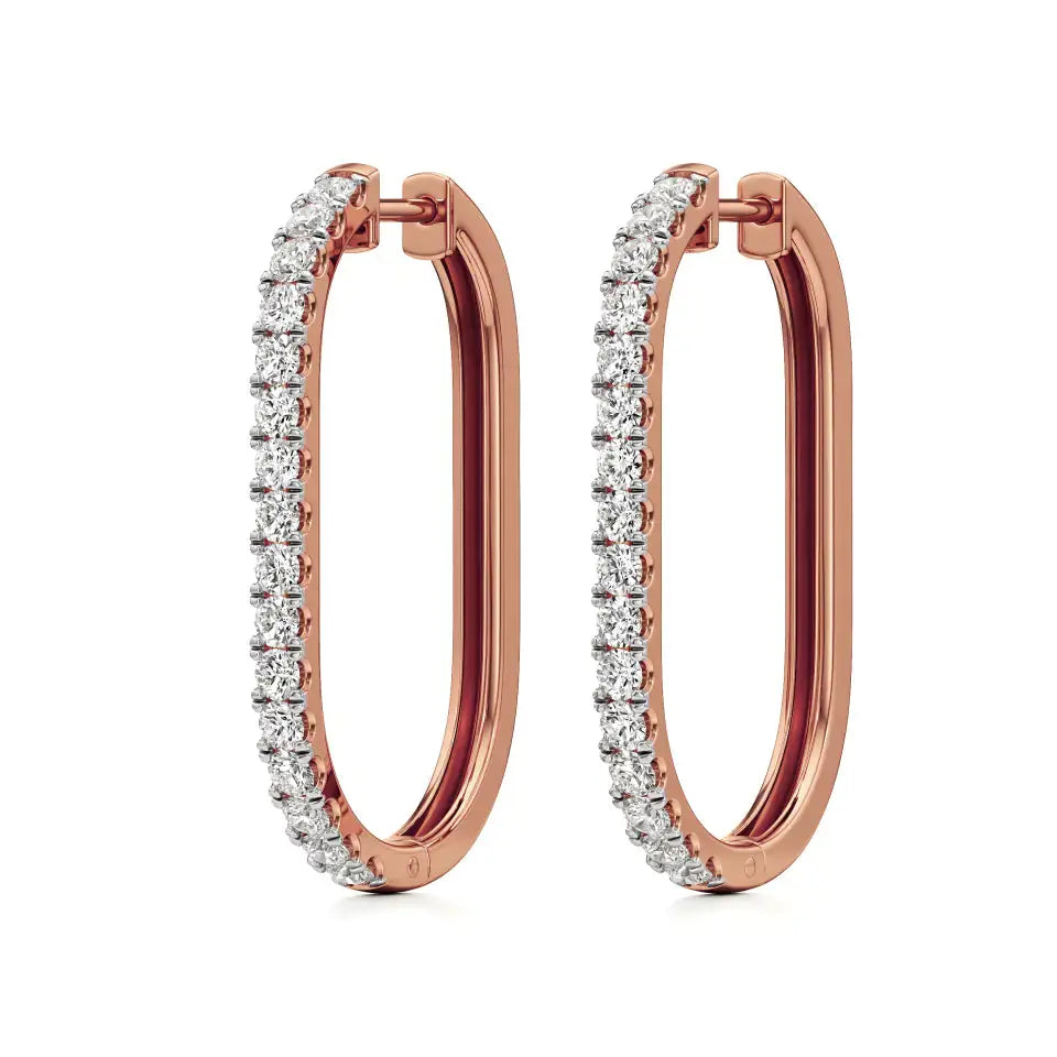 Mode | Round Lab-Grown Diamond Sleek Hoop Earrings - Nivara