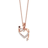 Sneh | Elegant Round Lab Grown Diamonds with Ruby Accent Heart Pendant - Nivara