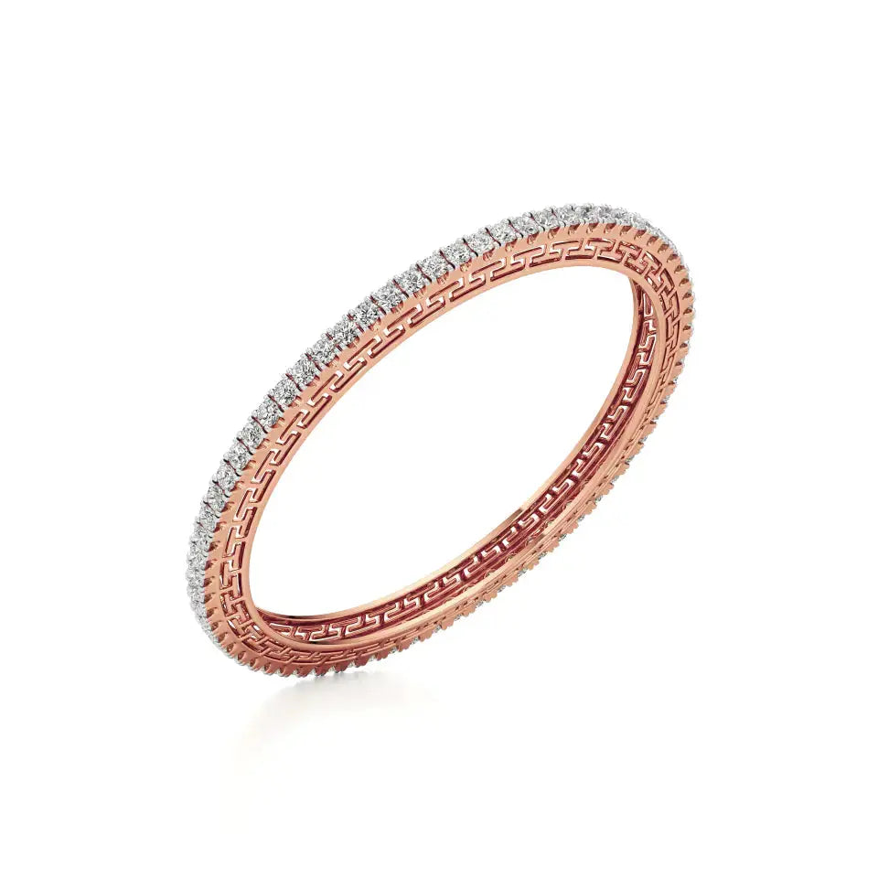 Ishar | Classic Round Lab Grown Diamonds Tennis Bangle - Nivara