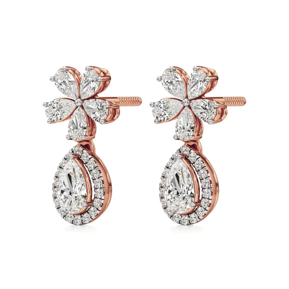 Vanya | Pear & Round Lab-Grown Diamonds Teardrop Studs - Nivara