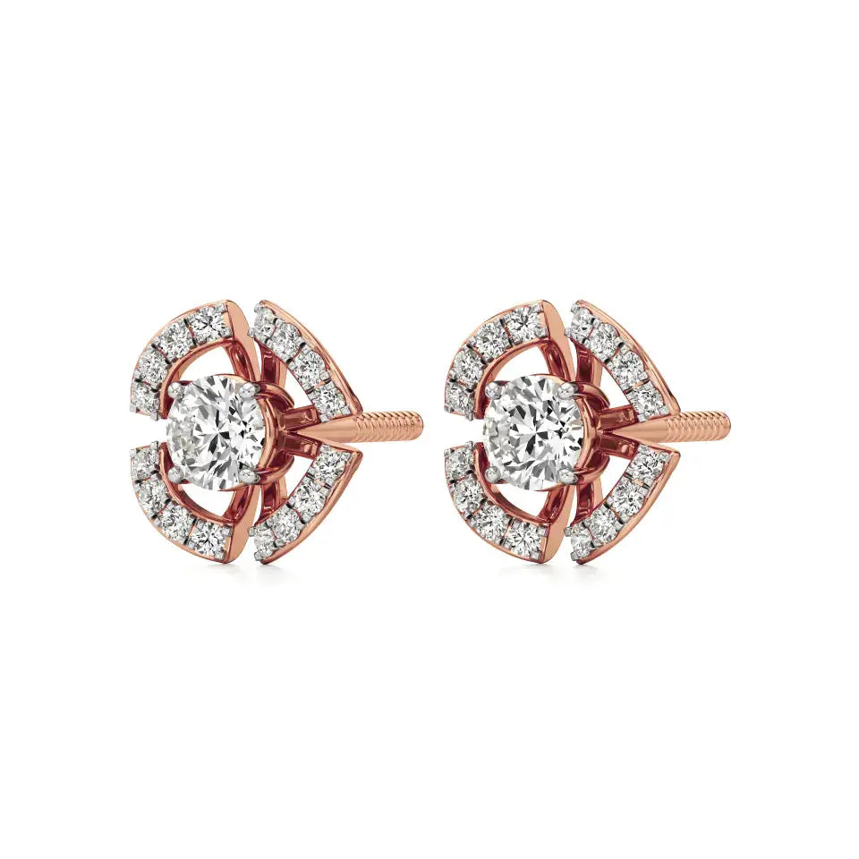 Nora | Round Lab-Grown Diamonds Halo Studs - Nivara