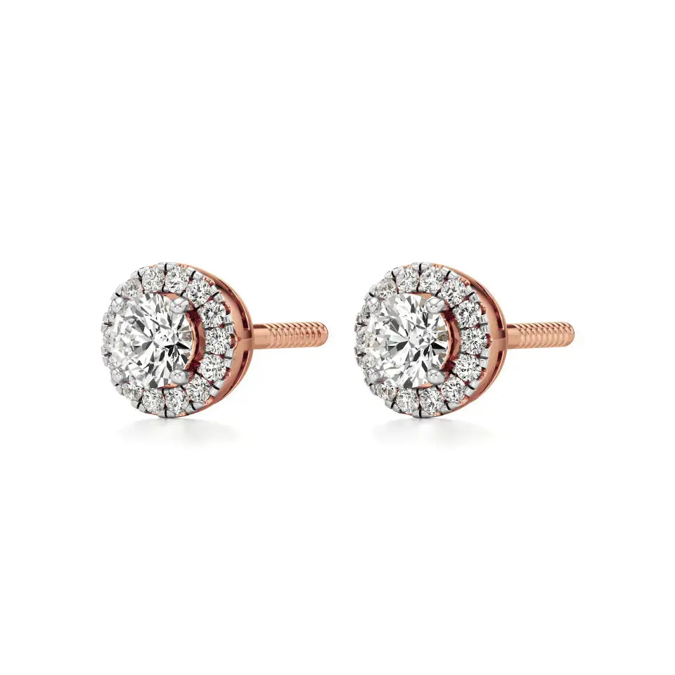 Mira | Round Lab-Grown Diamonds with Halo Studs - Nivara