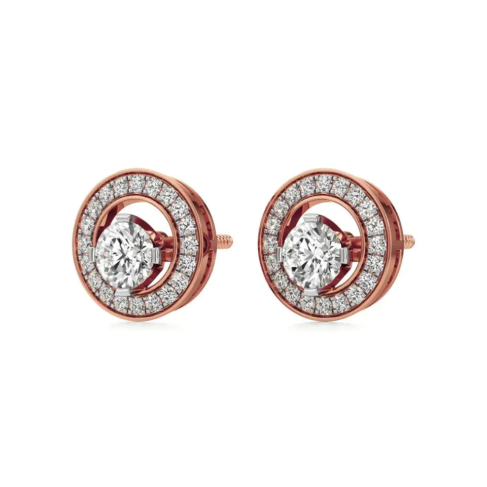 Mira | Round Lab-Grown Diamonds Halo Studs - Nivara
