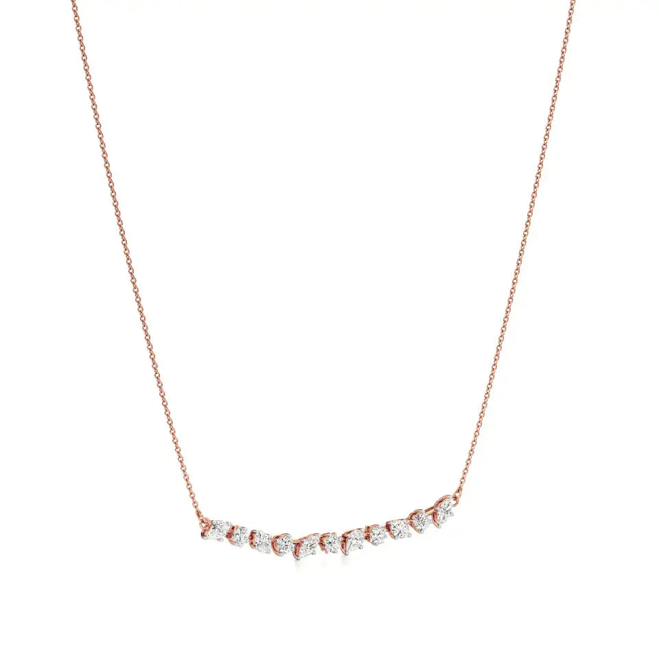 Anek | Multi-Shape Lab Grown Diamonds Bar Necklace - Nivara