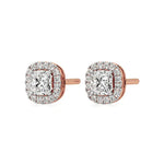 Mira | Cushion-Cut Solitaire Lab-Grown Diamond with Halo Studs - Nivara