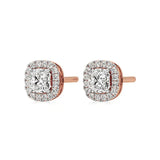 Mira | Cushion-Cut Solitaire Lab-Grown Diamond with Halo Studs - Nivara