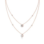 Mira | Emerald & Pear Lab Grown Diamond with Halo  Necklace - Nivara