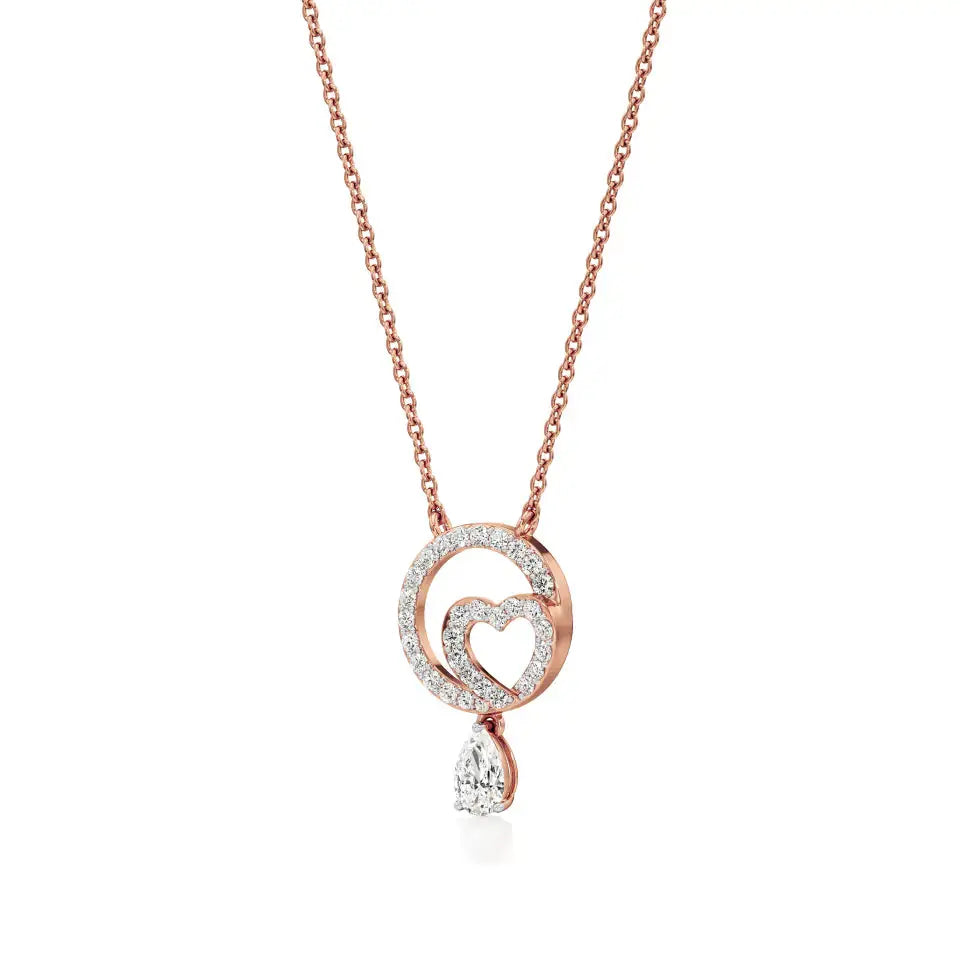 Sneh | Pear & Round Lab Grown Diamonds Pendant - Nivara