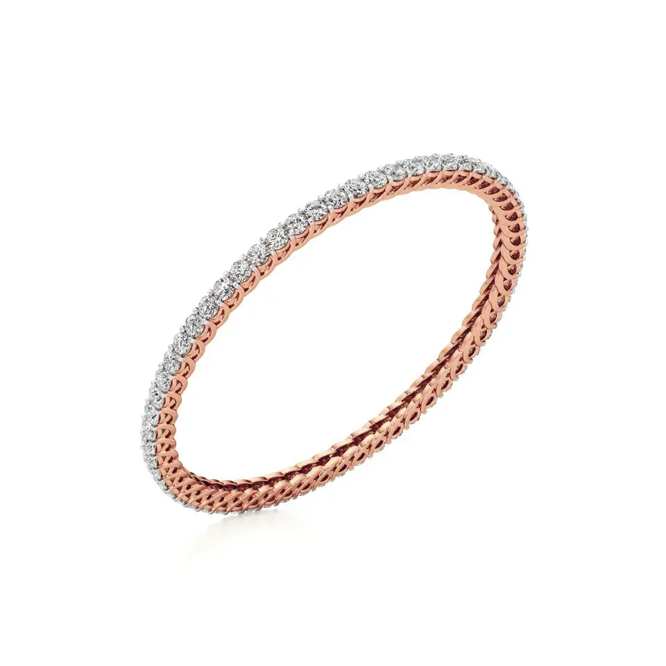 Ishar | Classic Round Lab Grown Diamonds Tennis Bangle - Nivara