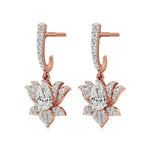 Flora | Pear & Round Lab-Grown Diamond Lotus Earrings - Nivara