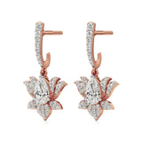 Flora | Pear & Round Lab-Grown Diamond Lotus Earrings - Nivara