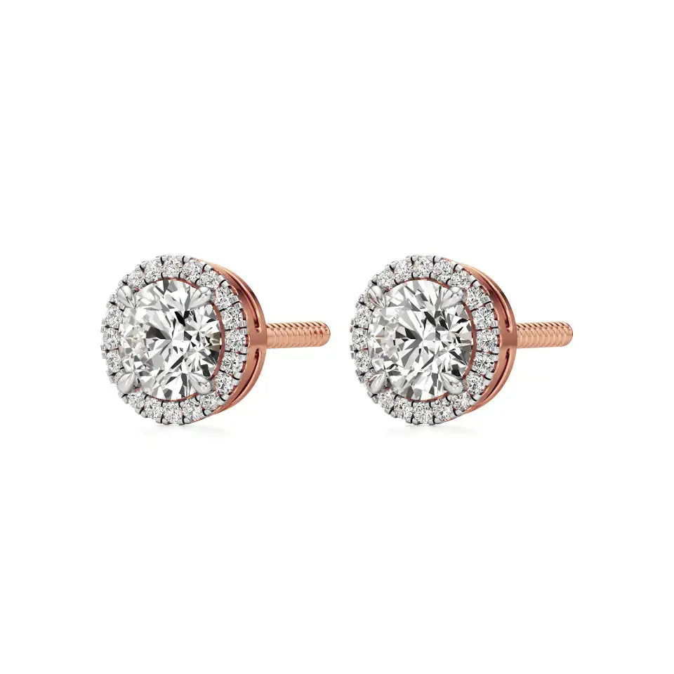 Sol | Round Solitaire with Halo Studs - Nivara