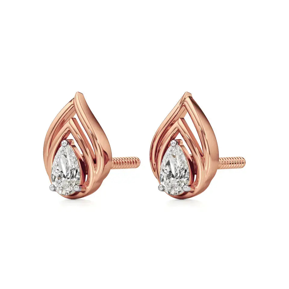 Mode | Pear Soliltaire Lab-Grown Diamond Studs - Nivara