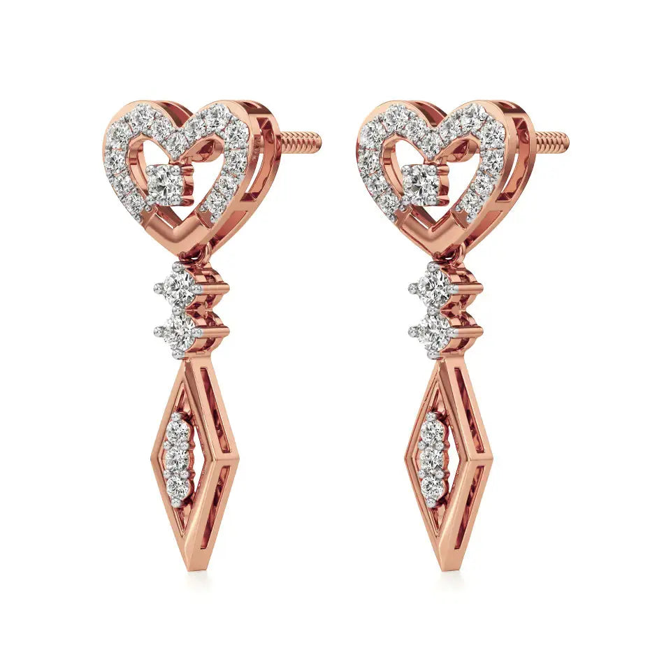Sneh | Round Lab-Grown Diamonds Dangle Earrings - Nivara