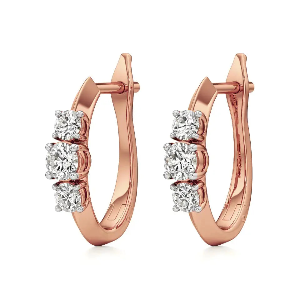 Aria | Trio Round Lab-Grown Diamond Hoop Earrings - Nivara