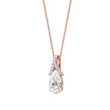 Anek | Pear Solitaire with Round Lab Grown Diamonds Tear Drop Pendant