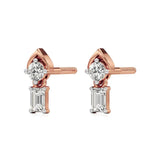 Mode | Round & Emerald Lab-Grown Diamond Drop Earrings - Nivara