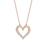 Sneh | Round Lab Grown Diamonds Twisted Heart Pendant - Nivara