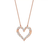 Sneh | Round Lab Grown Diamonds Twisted Heart Pendant - Nivara