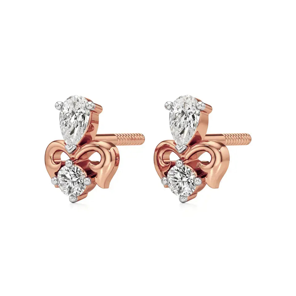 Mode | Pear & Round Lab-Grown Diamond Duo Studs - Nivara
