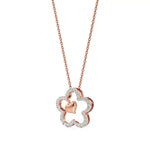 Flora | Floral Design Halo with Heart Motif Pendant - Nivara