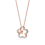 Flora | Floral Design Halo with Heart Motif Pendant - Nivara