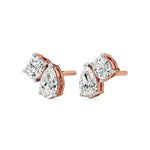 Toi et Moi | Cushion & Pear Lab-Grown Diamond Stud Earrings - Nivara