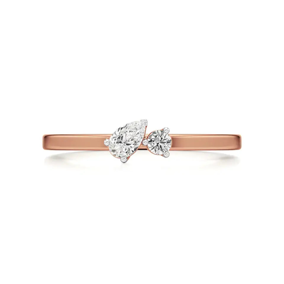 Mode | Round & Pear Lab-Grown Diamond Solitaire Ring - Nivara