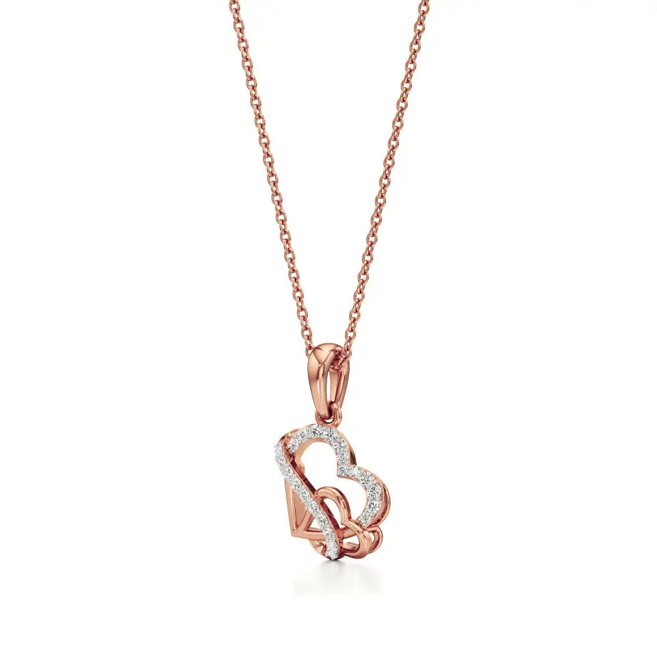 Sneh | Round Lab Grown Diamonds Heart Pendant - Nivara