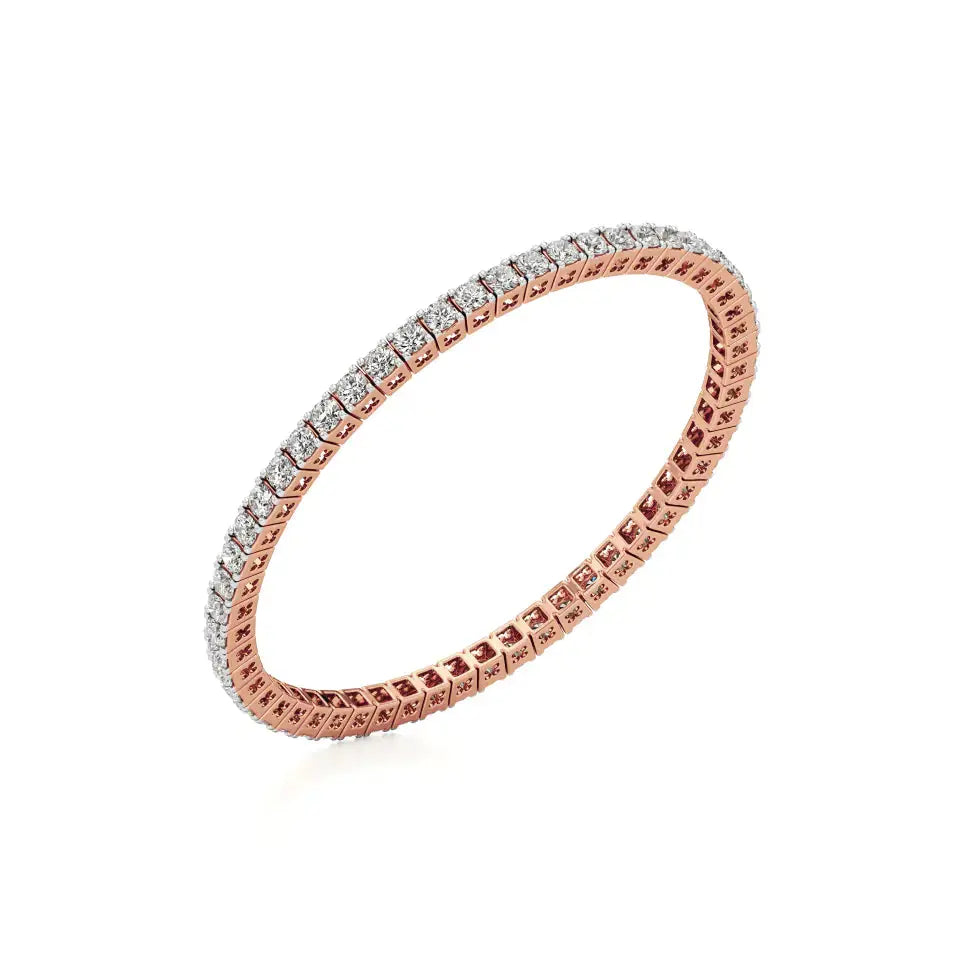 Ishar | Round Lab Grown Diamonds Tennis Bangle - Nivara