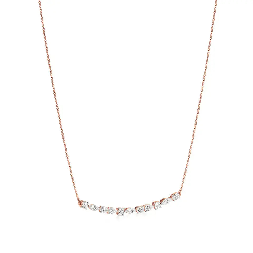 Anek | Multi-Shape Lab Grown Diamonds Bar Necklace - Nivara