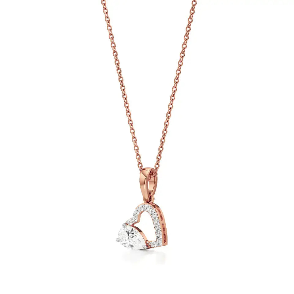 Sneh | Classic Pear & Round Lab Grown Diamonds Pendant - Nivara