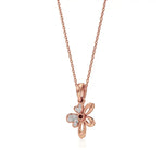 Flora | Diamonds Clustered Floral Design with Ruby Accent Pendant - Nivara