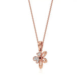 Flora | Diamonds Clustered Floral Design with Ruby Accent Pendant - Nivara