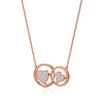 Sneh | Elegant Round Lab Grown Diamonds Dual Heart Pendant - Nivara
