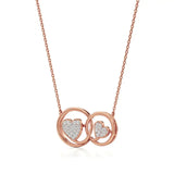 Sneh | Elegant Round Lab Grown Diamonds Dual Heart Pendant - Nivara