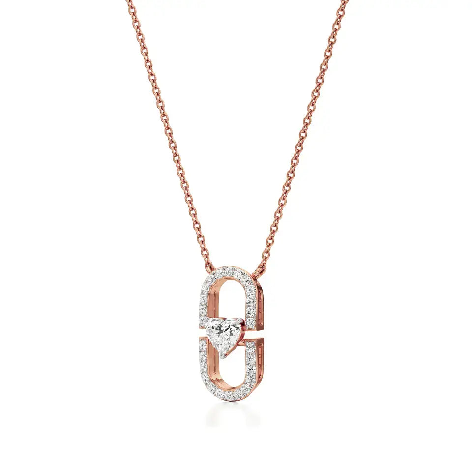 Sneh | Heart & Round Lab Grown Diamonds Pendant - Nivara