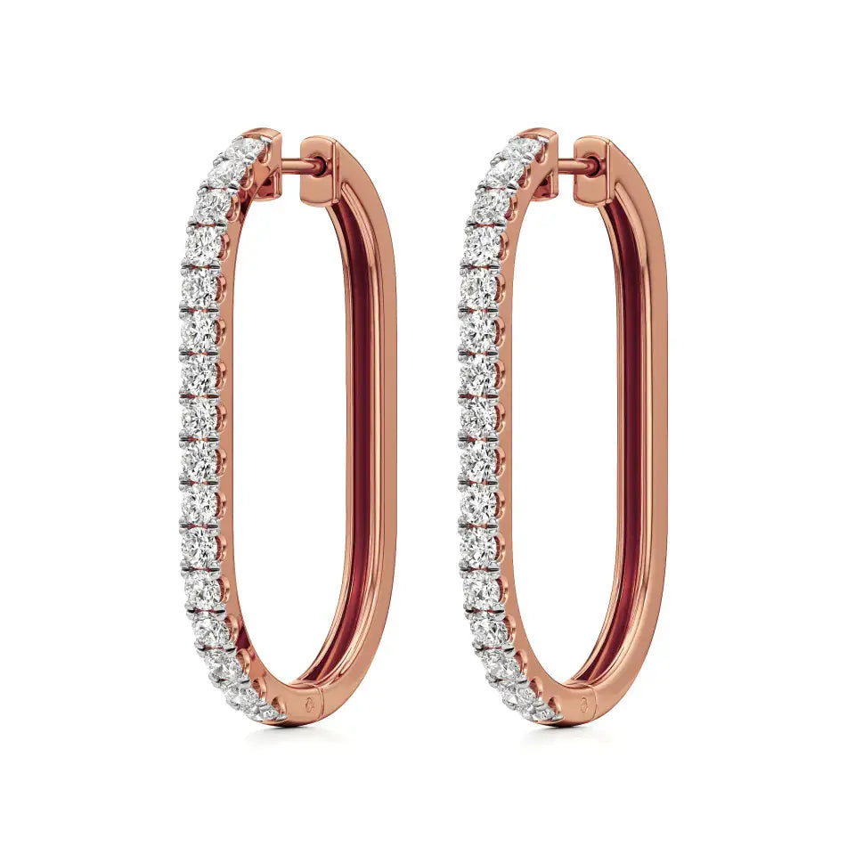 Mode | Round Lab-Grown Diamond Sleek Hoop Earrings - Nivara