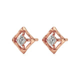 Nora | Round Solitaire Lab-Grown Diamond Square Studs - Nivara