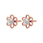 Flora | Round Lab-Grown Diamond Floral Studs - Nivara