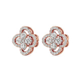 Flora | Round Lab-Grown Diamonds Quatrefoil Studs - Nivara