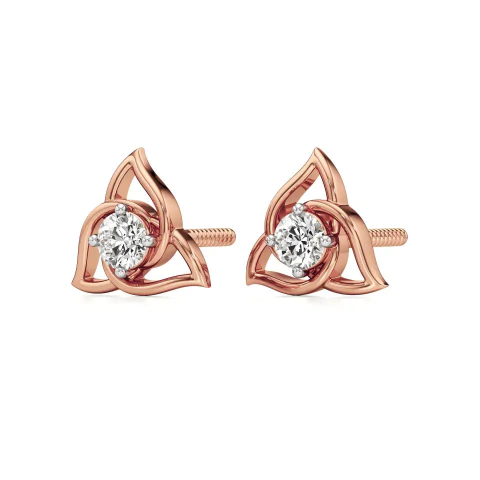 Flora | Round Solitaire Lab-Grown Diamond Studs - Nivara