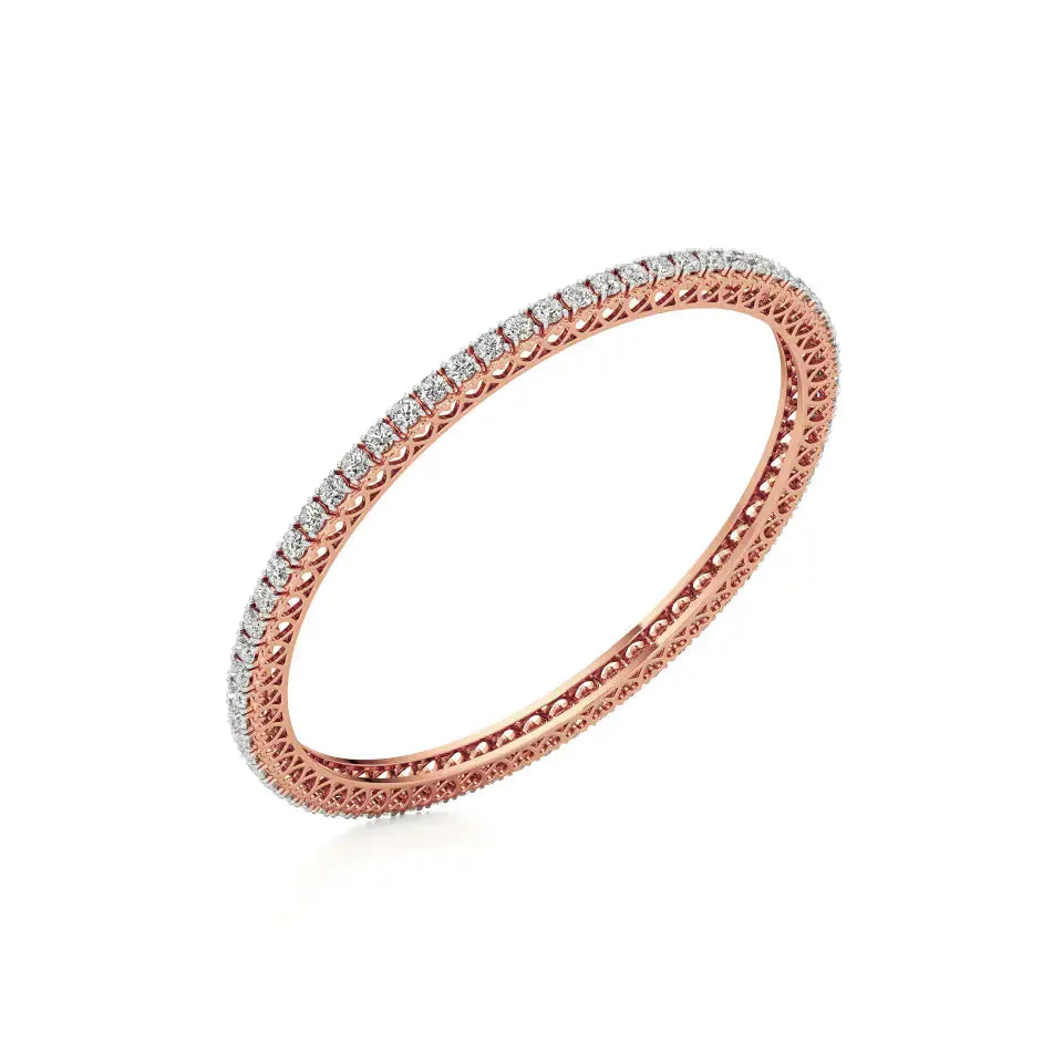 Ishar | Round Lab Grown Diamonds Tennis Bangle - Nivara