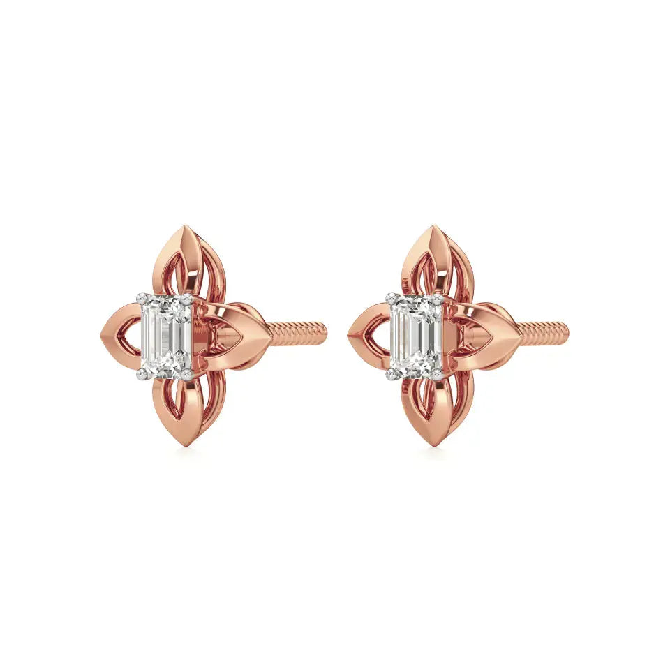 Nora | Emerald Solitaire Lab-Grown Diamond Studs - Nivara