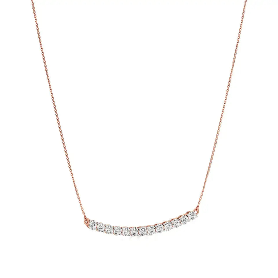 Noor | Classic Round Lab Grown Diamond Bar Necklace - Nivara