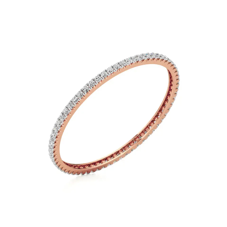 Ishar | Elegant Round Lab Grown Diamonds Tennis Bangle - Nivara