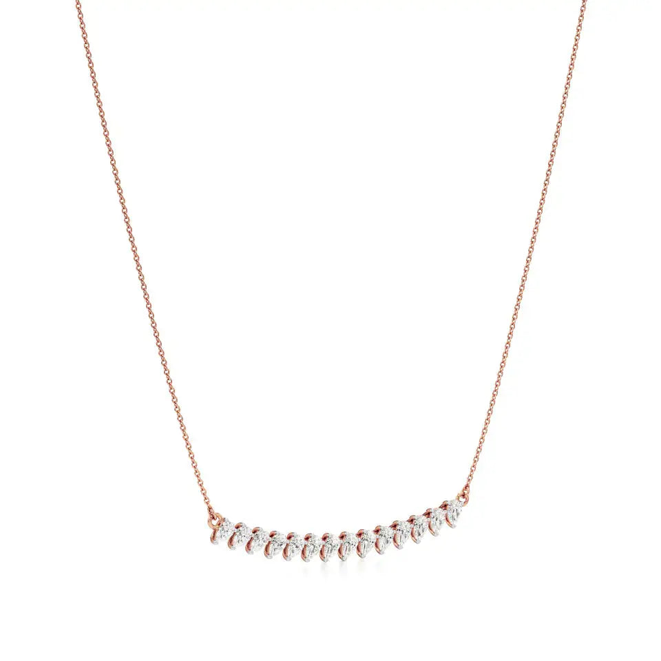 Noor | Pear Lab Grown Diamonds Bar Necklace - Nivara